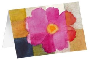 Kunstfaltkarten: Pinke Blüte (5 Stück)