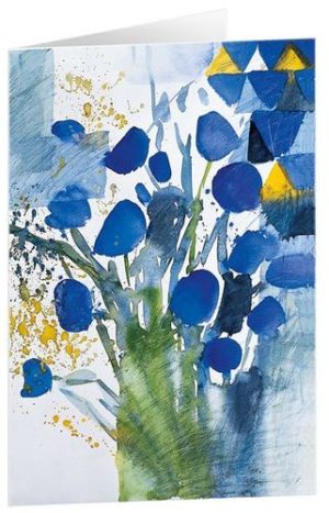 Faltkarte: Blaue Blumen