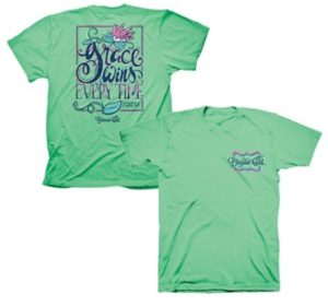 T-Shirt: Grace Wins Every Time Shirt, Mint Green (XL)