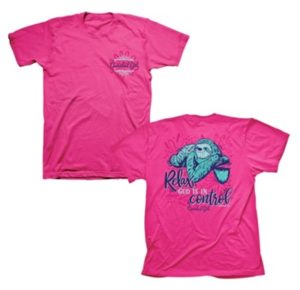 T-Shirt: Relax, God Is In Control, Sloth, Shirt, Heliconia (3XL)