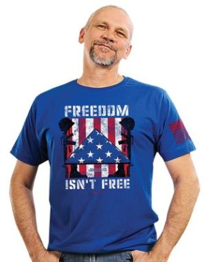 T-Shirt: Freedom Isn't Free, Folded Flag, Shirt, Royal Blue (3XL)