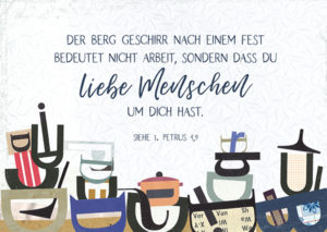 Postkarte: Geschirr (Vintage)