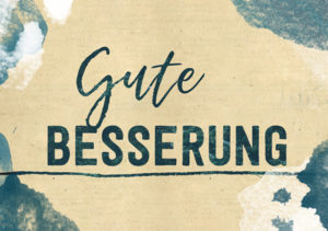 Mini-Karte: Gute Besserung (blau)