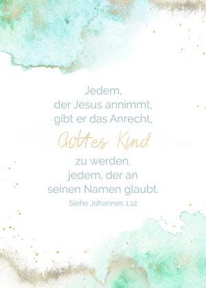 Postkarte: Gottes Kind zu werden (XL)