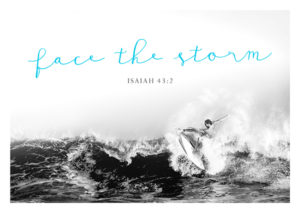 Postkarte: Face the storm (Black & White)