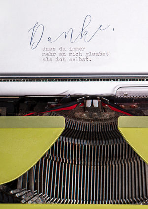 Postkarte: Danke (Schreibmaschine)
