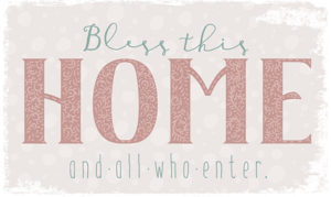 Holzschild: Bless this home and all who enter