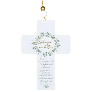 Kreuz: Gott segne euch zwei - Gold-Edition (Glas)