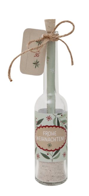 Flaschengruss: Frohe Weihnachten