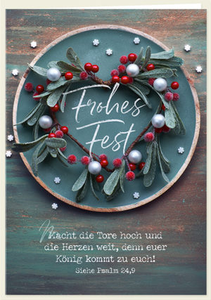 Doppelkarte: Frohes Fest - Macht die Tore