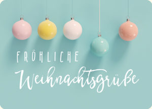 Postkarte: Fröhliche Weihnachtsgrüsse - Kugeln (XL)
