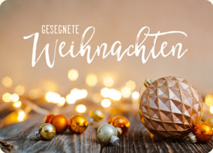 Postkarte: Gesegnete Weihnachten - Kugeln (XL)
