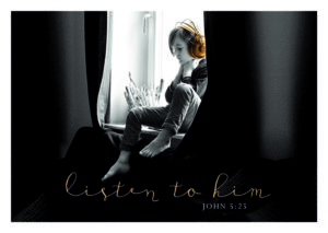 Postkarte: Listen (Black & White)