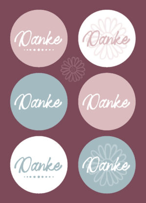 Sticker-Postkarte: Danke
