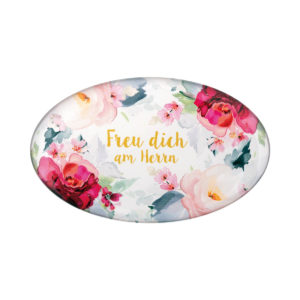 Magnet: Freu dich am Herrn (Motiv Pfingstrosen)