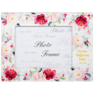 Bilderrahmen: Glaube Hoffnung Liebe (Motiv Rosen)