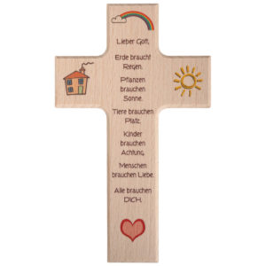 Holzkreuz: Kindergebet