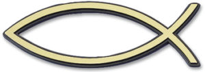 Reliefaufkleber: Fisch (klein goldfarben)