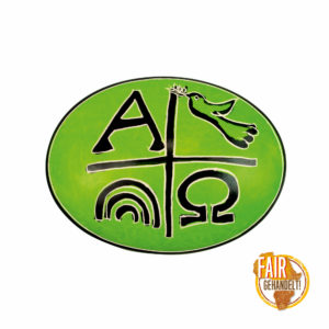 Handschmeichler: Alpha, Omega, Taube, Regenbogen (grün)