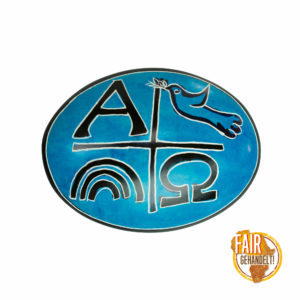Handschmeichler: Alpha, Omega, Taube, Regenbogen (blau)