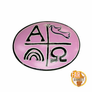 Handschmeichler: Alpha, Omega, Taube, Regenbogen (rosa)
