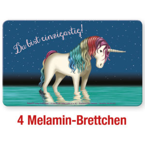 Paket: Melamin-Brettchen - Du bist einzigartig (4 Exemplare)