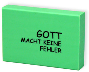 Radiergummi: Gott macht keine Fehler (Neon-Grün)