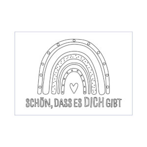 Postkarte: Schön, dass es dich gibt (Regenbogen)