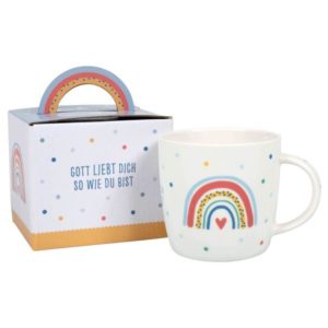 Kindertasse: Gott liebt dich so wie du bist (Regenbogen)