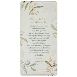 Metallschild: Vater unser