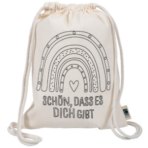 Turnbeutel: Schön, dass es dich gibt (zum Ausmalen)