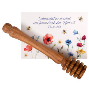 Honiglöffel: Schmecket und sehet (Olivenholz)