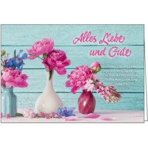 Faltkarte: Alles Liebe und Gute