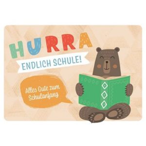Postkarte: Hurra Endlich Schule