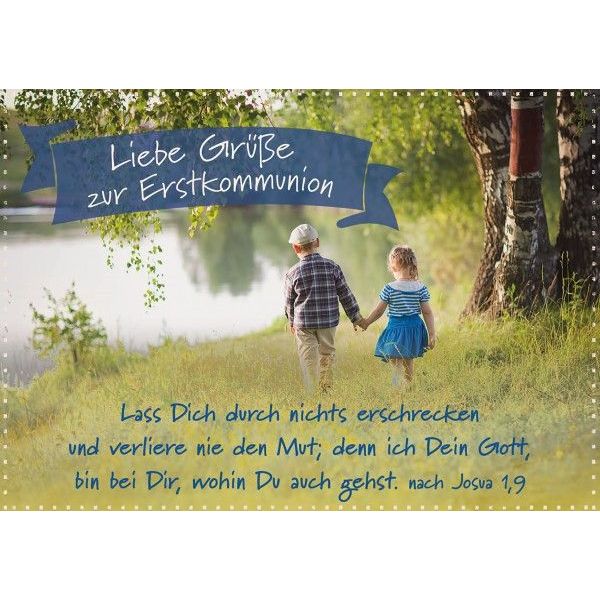 Faltkarte Liebe Grüße zur Erstkommunion ilovejesus.ch