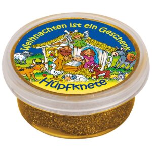 Hüpfknete: Weihnachten ist ein Geschenk (Gold)