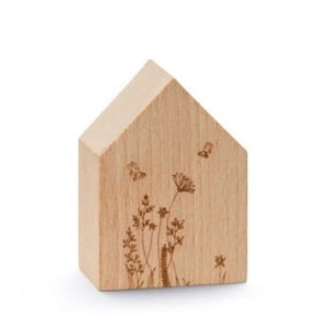 Holzhaus: Bienen und Blumen