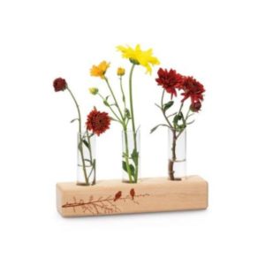 Blumen-und Gräservase mit 3 Glaseinsätzen