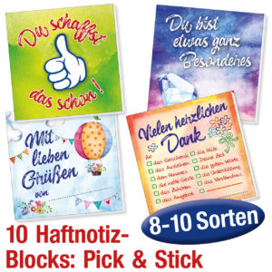 Spar-Paket: Haftnotizen Pick & Stick (10 Exemplare)