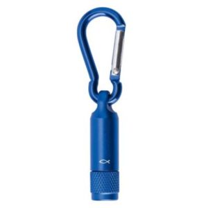 LED-Taschenlampe mit Karabiner: Ichthys (blau)