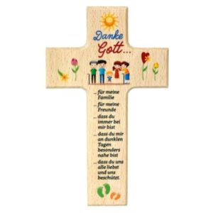 Holzkreuz: Dankesgebet