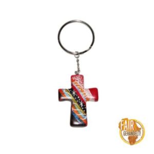 Schlüsselanhänger: Kreuz - African Summer (aus Speckstein)
