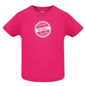 Baby-Shirt: I am God's original.. (Gr 68-73 - pink)