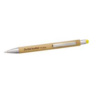 Kugelschreiber: Du bist kostbar (Bambus mit Touch-Pen gelb)
