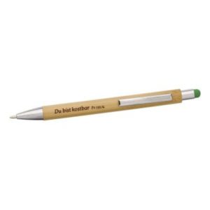 Kugelschreiber: Du bist kostbar (Bambus mit Touch-Pen grün)