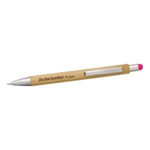 Kugelschreiber: Du bist kostbar (Bambus mit Touch-Pen pink)