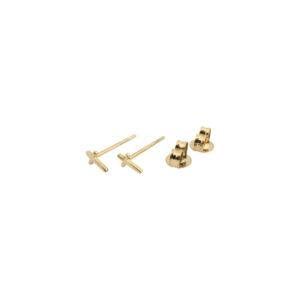 Ohrstecker: Kreuz (Edelstahl goldfarben)