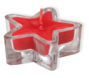 Kerzenglas: Stern (rot)