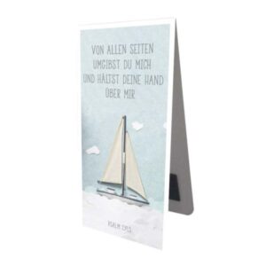 Magnetlesezeichen: Von allen Seiten umgibst du mich (Segelschiff)