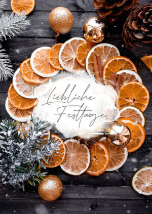 Postkarte Weihnachten: Liebliche Festtage